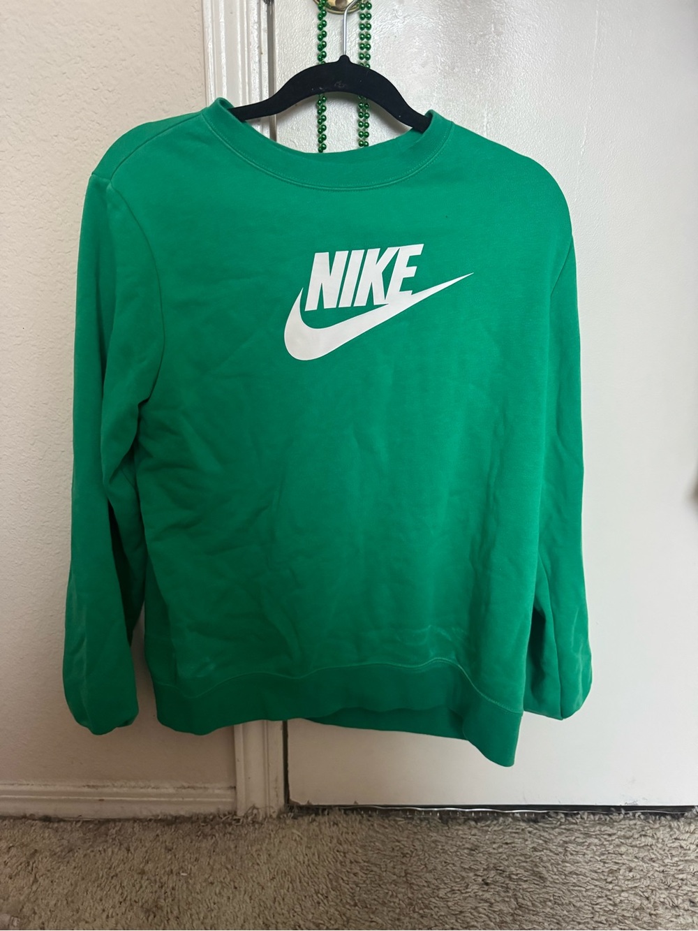 Nike Green Tee with White Swoosh Logo